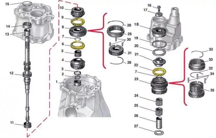 Disassembly and assembly of the gearbox (Audi 80 B2, 1979-1986 / Transmission / 