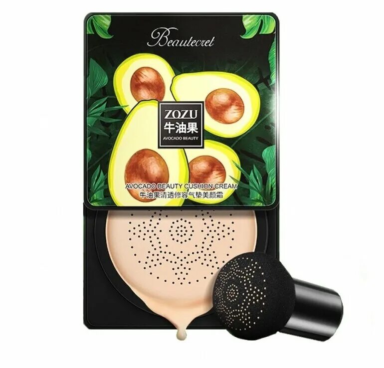 Кушон для лица zozu. Кушон zozu beautecret avocado c пуфом. zozu кушон тональный крем с экстрактом авокадо. zozu крем для лица с авокадо. кушон для лица zozu с авокадо универсальный со спонжем.