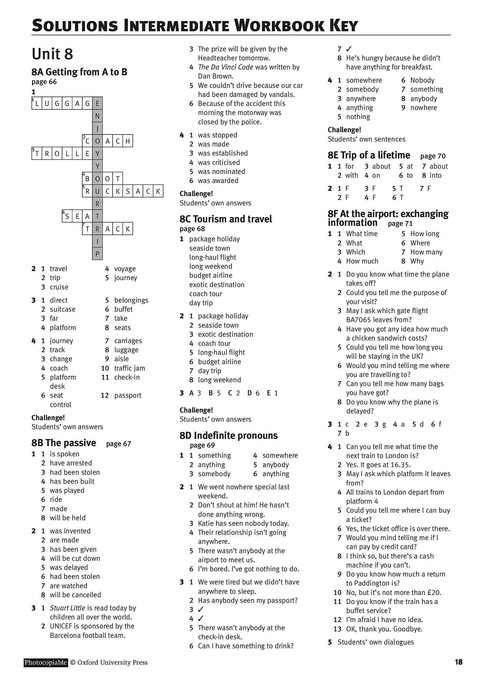 Solution intermediate answers