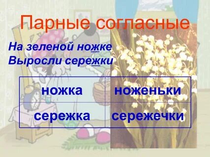 Парные согласные 1 класс презентация