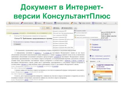 Документы справочно правовой системы консультантплюс
