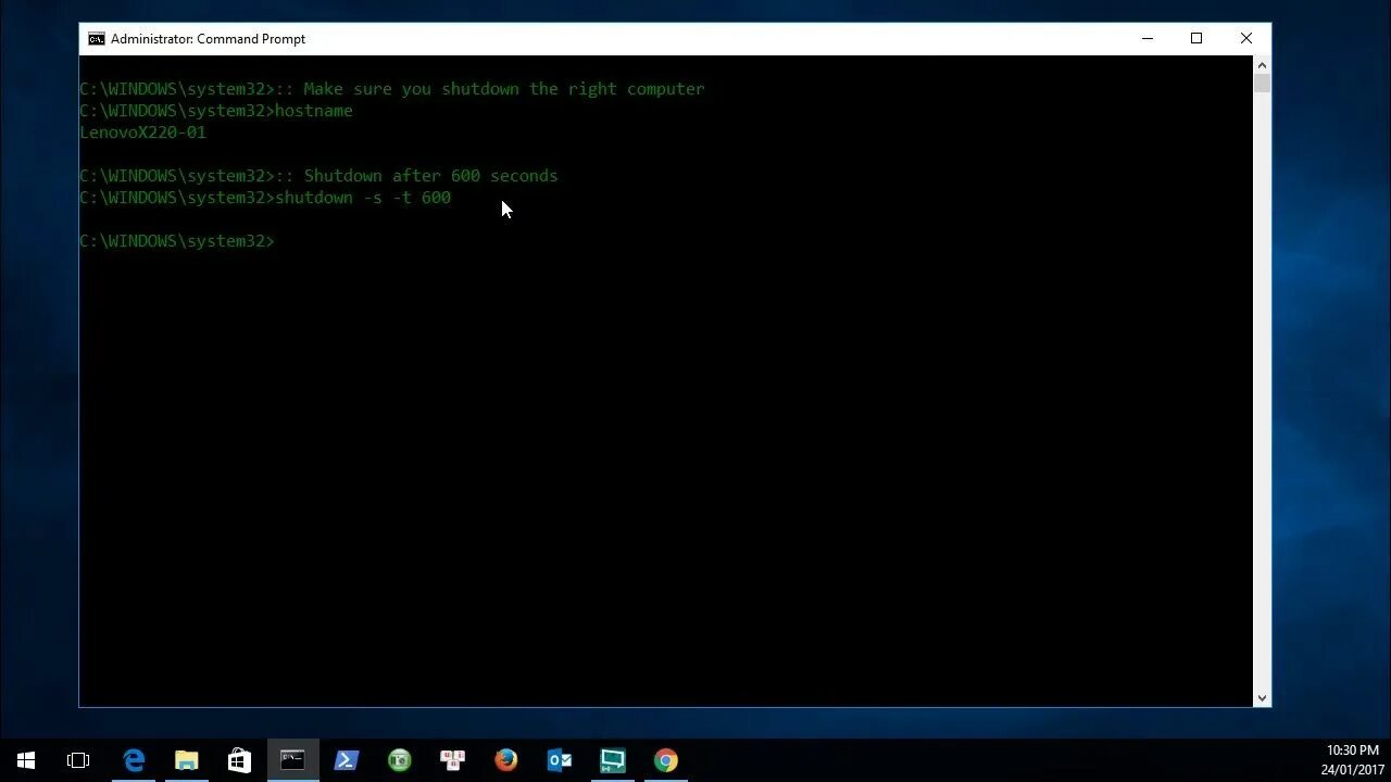 Shutdown command