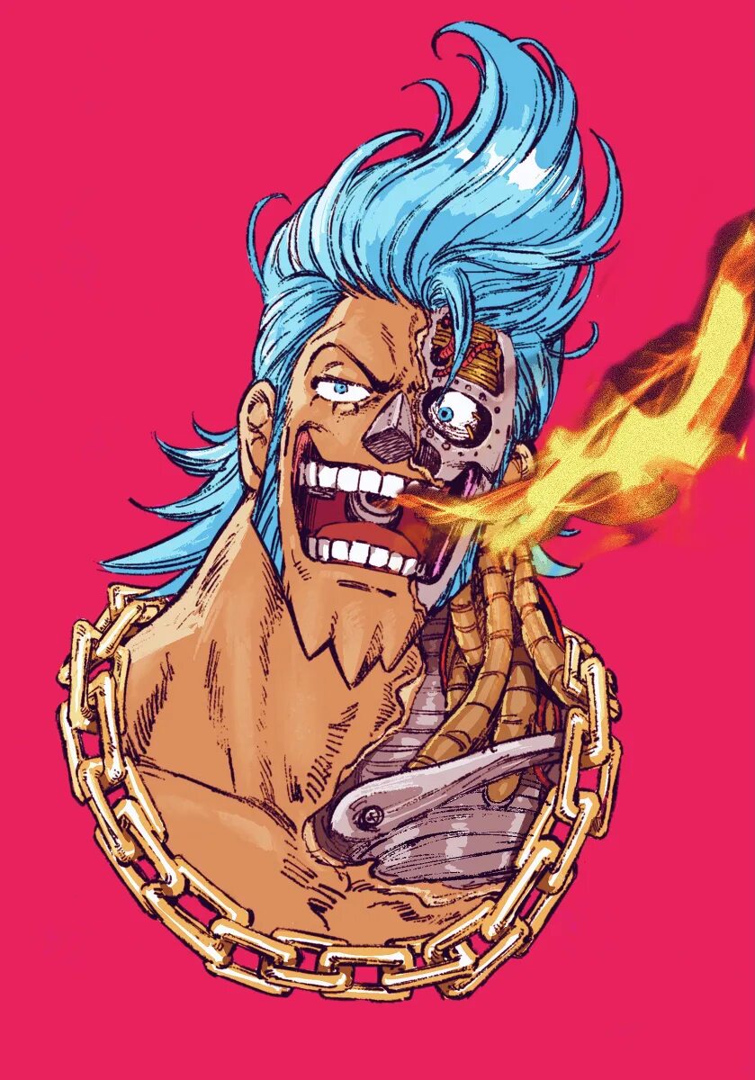 Герой фрэнки. Ван Пис киборг Фрэнки. Фрэнки арт. Franky one piece. Ванпис персонаьж крашаный.