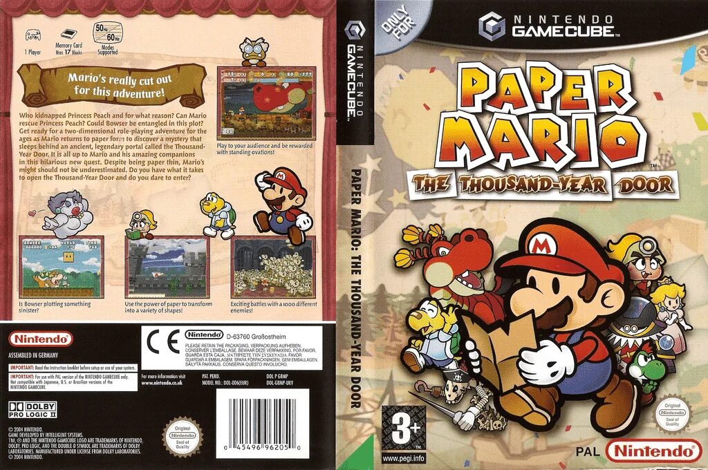 Mario the thousand year door. Paper Mario GAMECUBE. Paper Mario: the Thousand-year Door. GAMECUBE paper Mario - the Thousand-year Door (USA) обложка. Paper Mario the Thousand year Door Bootler.