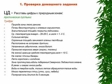 Аналитическая карта исследования природной зоны