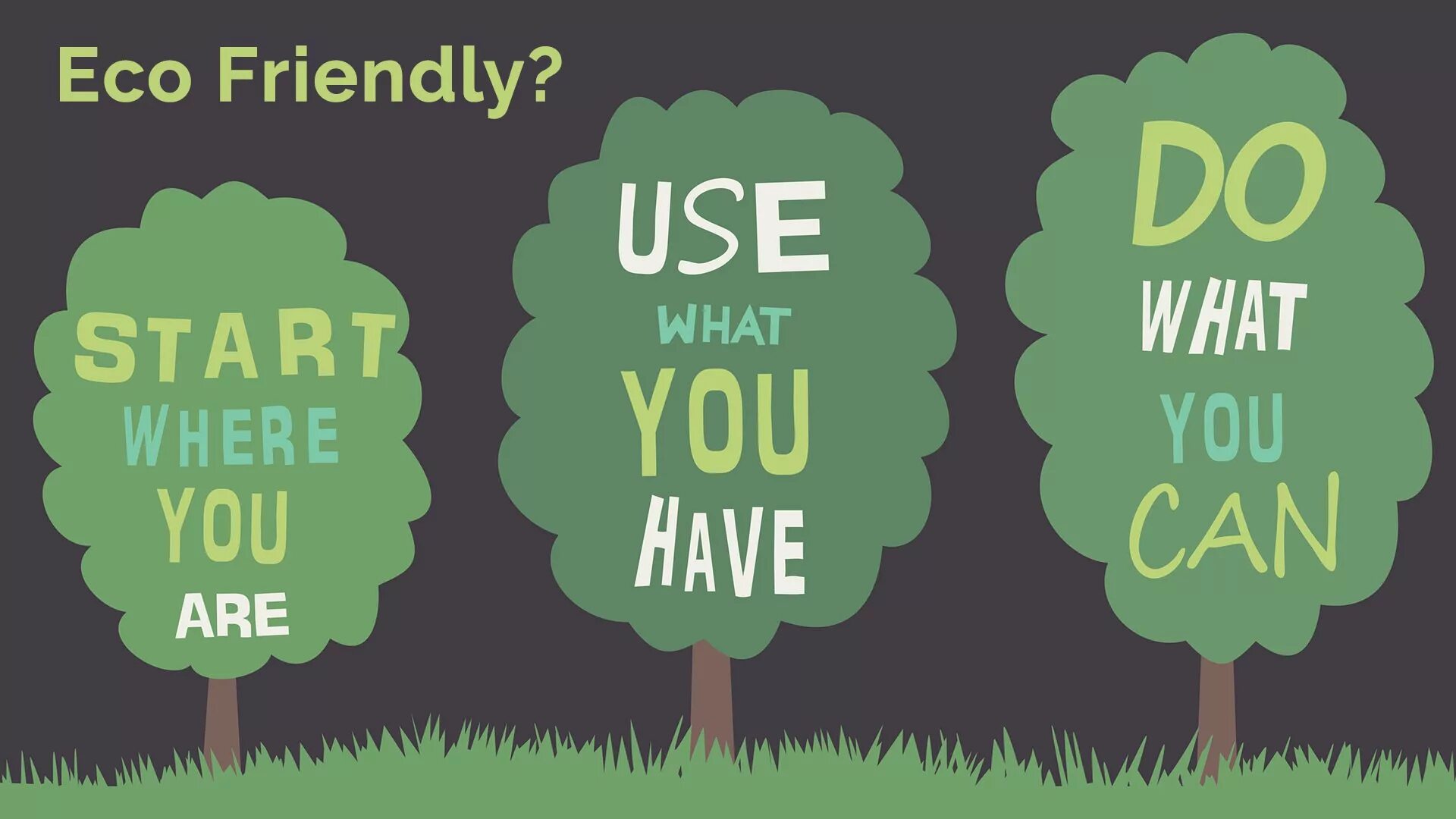 Start where you are. Motivational Vocabularies. How Eco friendly are you. Motivating pictures.