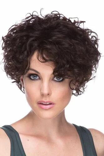 Каскад на короткие кудрявые волосы фото Heidi Synthetic Wig Final Sale Short shag hairstyles, Short hair with layers, Th