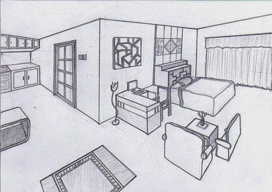Комната мечты 7 класс. Рисунок комнаты. Моя комната рисунок. Рисунок комнаты с мебелью. Нарисовать комнату.