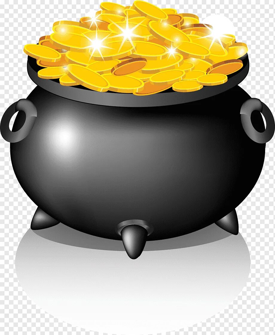 горшочек лепрекона. глиняный горшок с деньгами. денежный горшочек. горшочек денег. котелок с монетами.