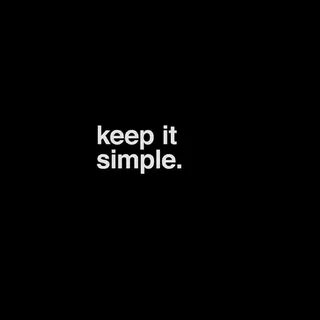 Keeping it simple
