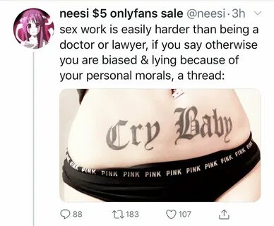 Thread by @SophNar0747, "Sex work is harder than being a doctor or law...