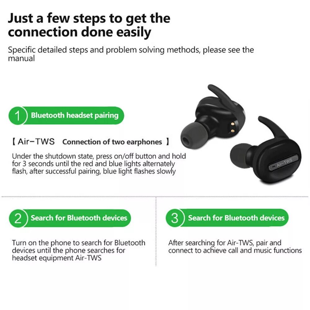 Tws подключения. Наушники Wireless Sport tws4. TWS5.2 Bluetooth Headset manual сяомм. Наушники TFN tws003. Наушники TWS5.2 B Bluetooth Headset manual.