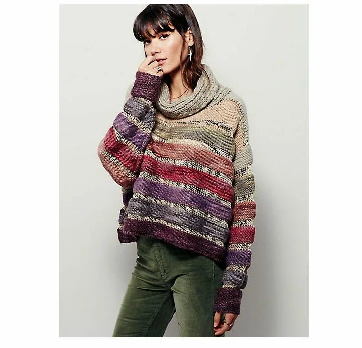 Кардиган из разноцветной пряжи. Полосатый пуловер верена. Вязание пряжей разных цветов. Вязаный пэчворк. Вязание пряжей разных цветов.