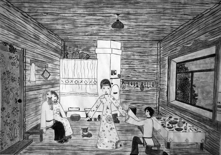 Дом изнутри рисунок 5 класс