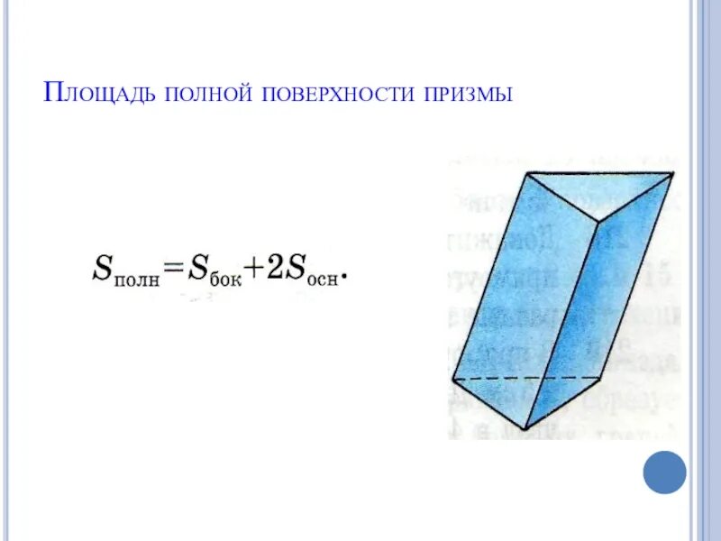 Формулы боковой и полной поверхности призмы. Площадь полной поверхности Призмы. Формула полной поверхности Призмы. Полная поверхность Призмы. Формула боковой поверхности Призмы.