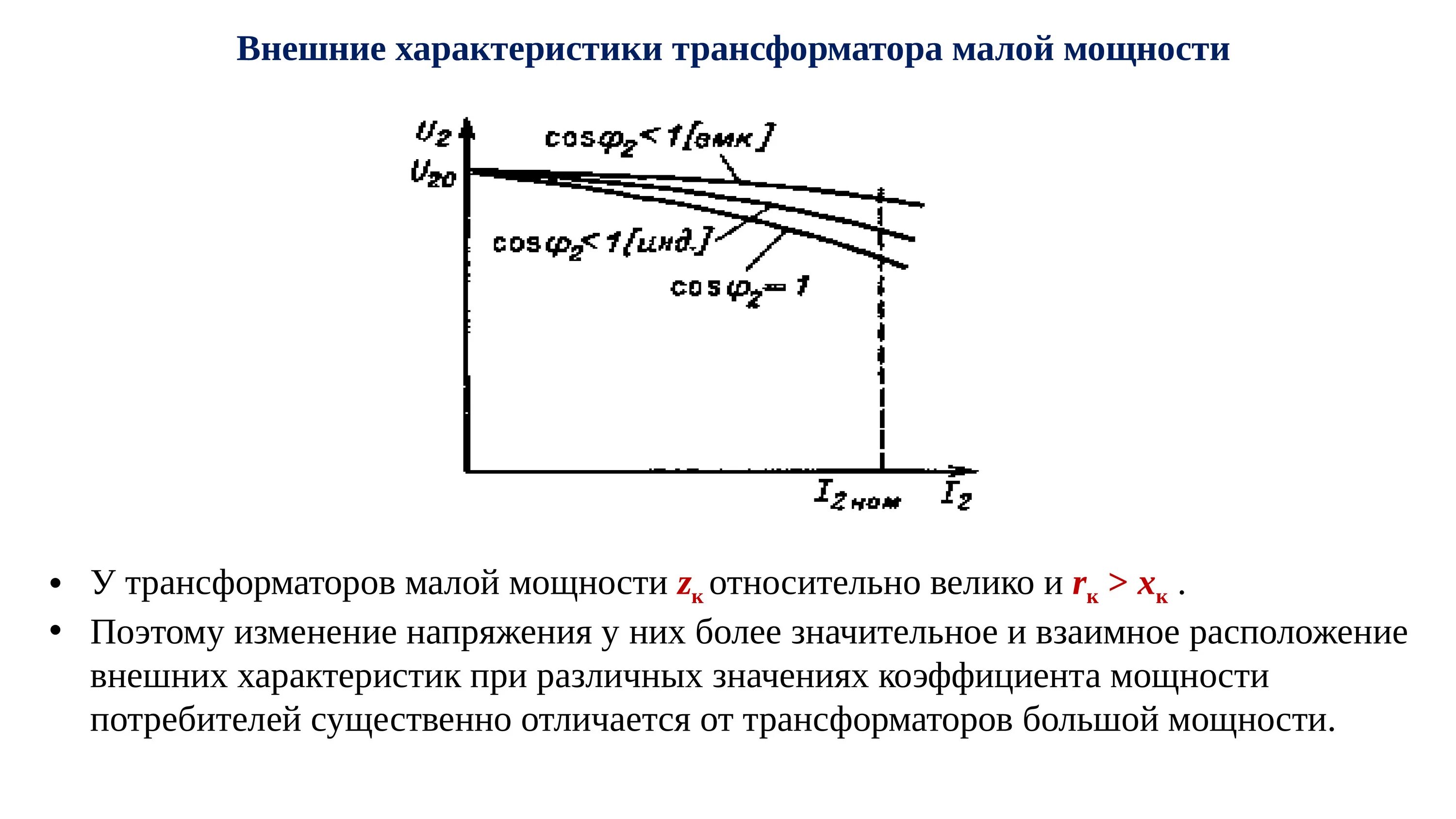 Изменение нагрузки трансформатора