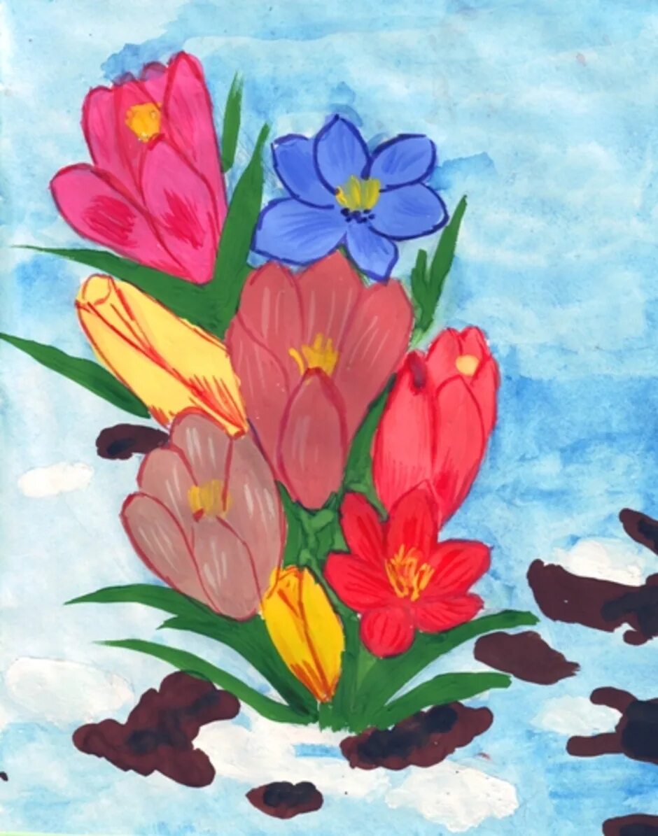 Рисование весенние цветы. Рисование первые цветы. Рисование первых весенних цветов. Рисование весенних цветов с детьми. Рисуем весенний букет