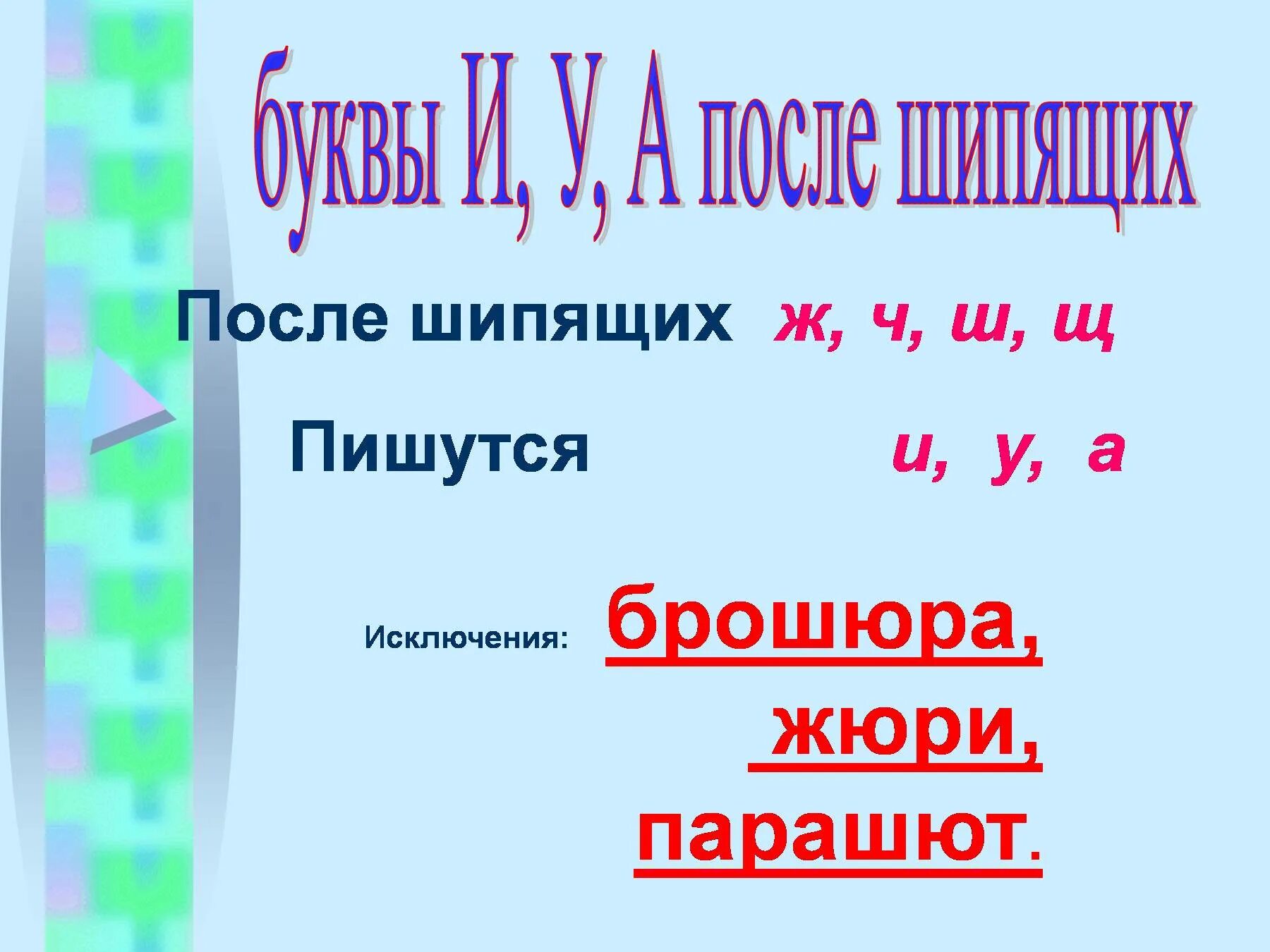 Слова после шипящих ж. Буквы и у а после шипящих 5 класс. И У А после шипящих правило. Правописание букв после шипящих. Правописание букв и у а после шипящих правило.