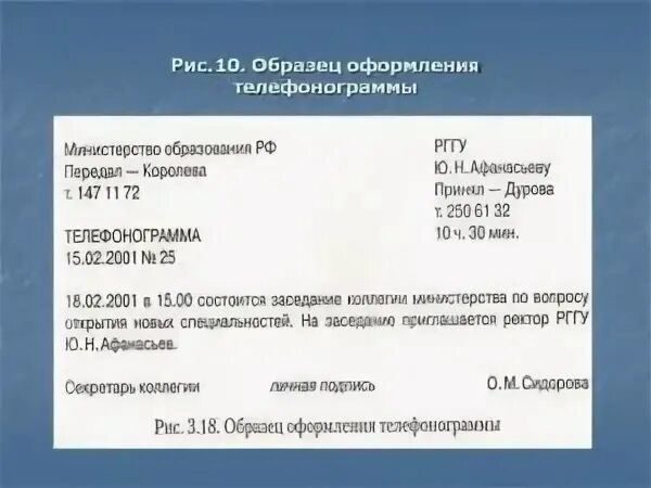 Какую телефонограмму