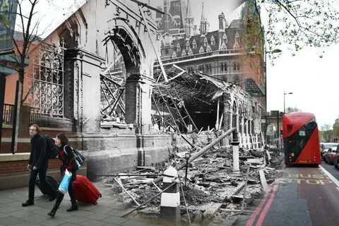 September 19, 1940: An area near St Pancras Station in London showing the d