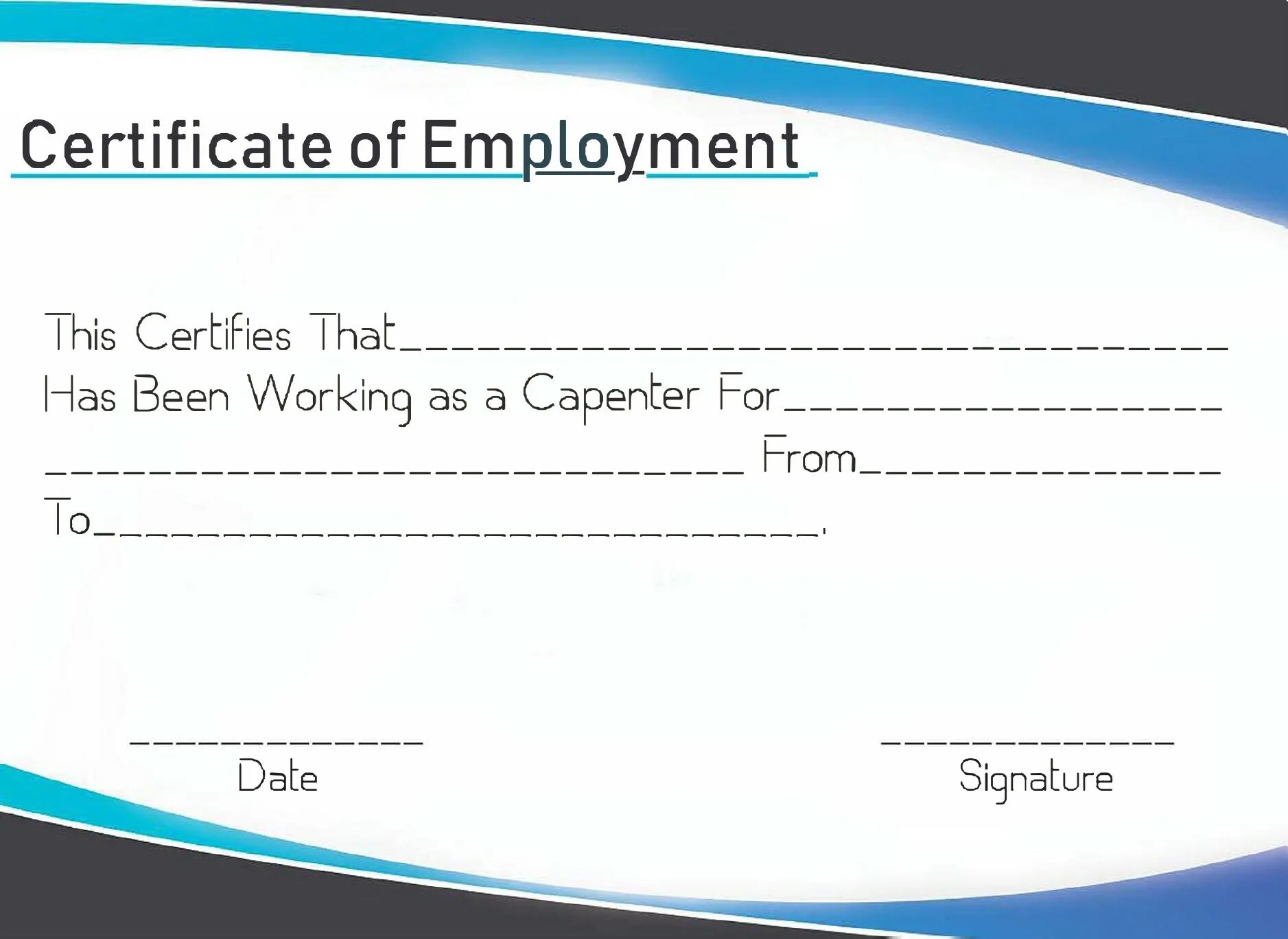 Certificate of Employment. Certificate of Employment Sample. Work Certificate. Employee Certificate.