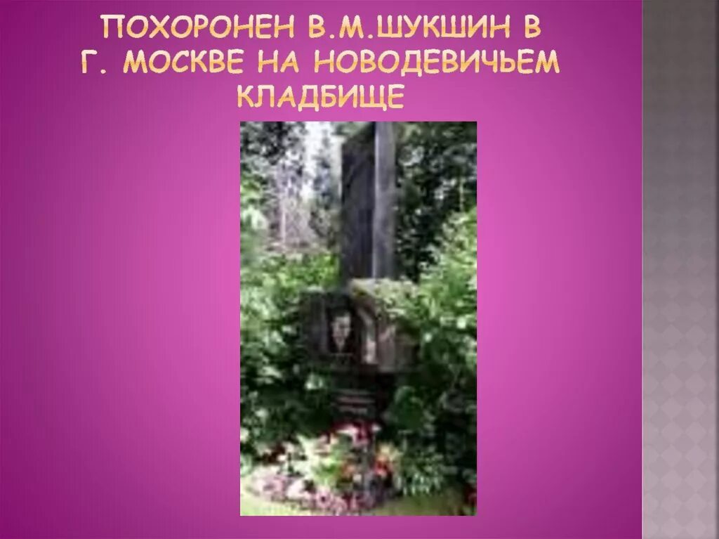 Памятник Шукшину на Новодевичьем кладбище. Могила Шукшина на Новодевичьем кладбище.