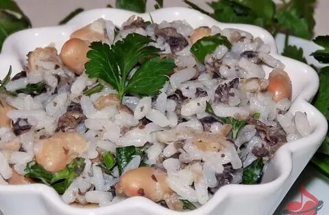 Салат с рисом и грибами