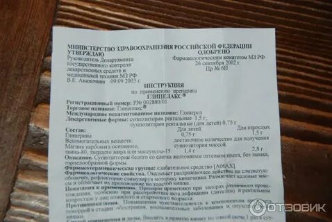 Свечи слабительные инструкция