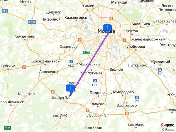 Красная пахра расстояние
