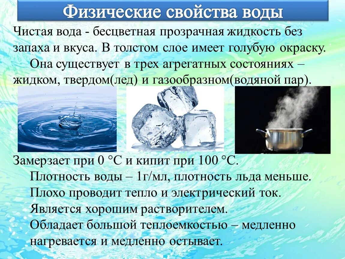 Вода характеристика фото Вода универсальный растворитель проект