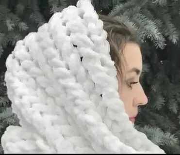 Шарф из ализе пуффи взрослый