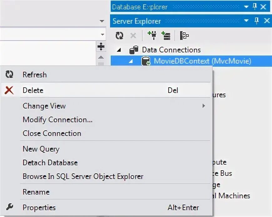 Server explorer. Server explorer
