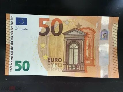 Банкнота 50 евро 2017 год , Лагард , Испания ( литера V ) Press на Мешке (изобра