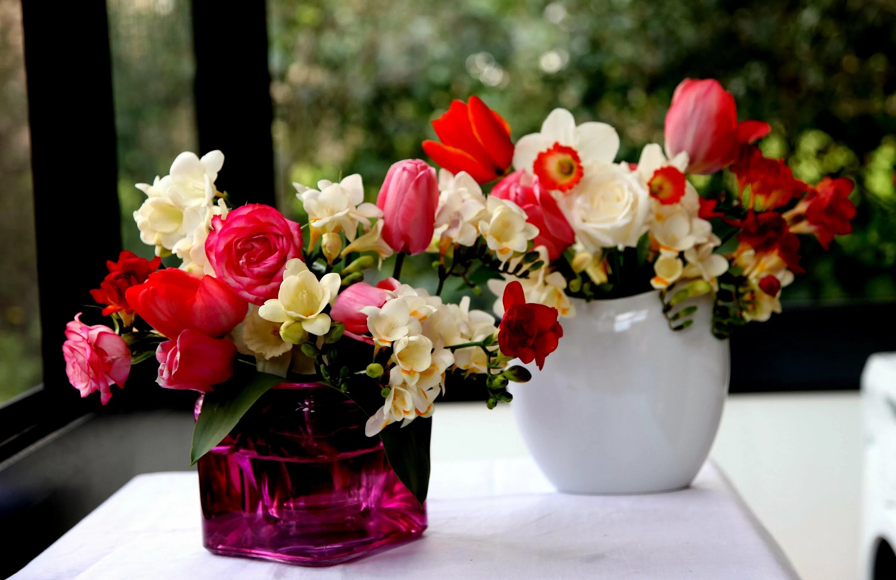 Цветы в вазе. Красивый букет в вазе. Шикарные цветы.