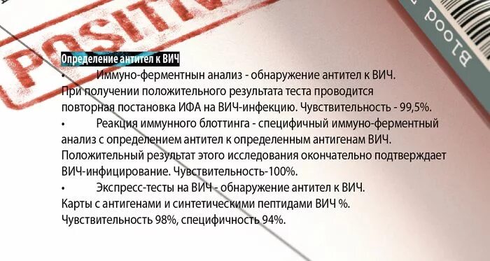 Действие анализов на вич