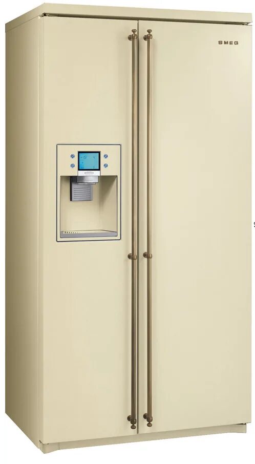 Холодильник слоновая кость. Холодильник Smeg sbs8003p. Холодильник Smeg sbs8004po. Холодильник Side-by-Side Smeg sbs8004po. Холодильник Smeg Side by Side.