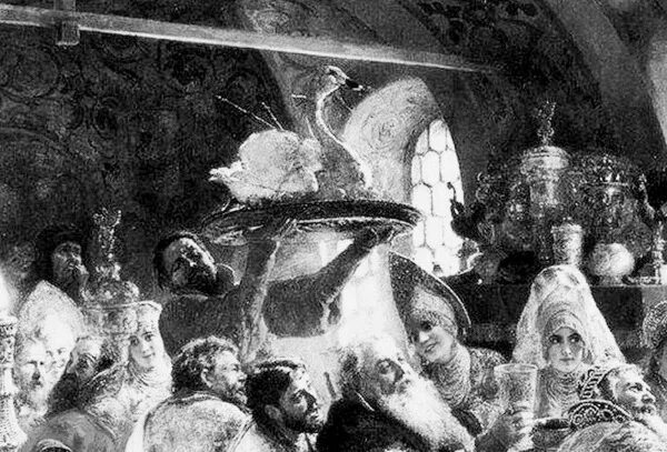 Пир во времена ивана грозного. Боярский пир картина маковского. царский стол 17 век. царский пир 17 века.