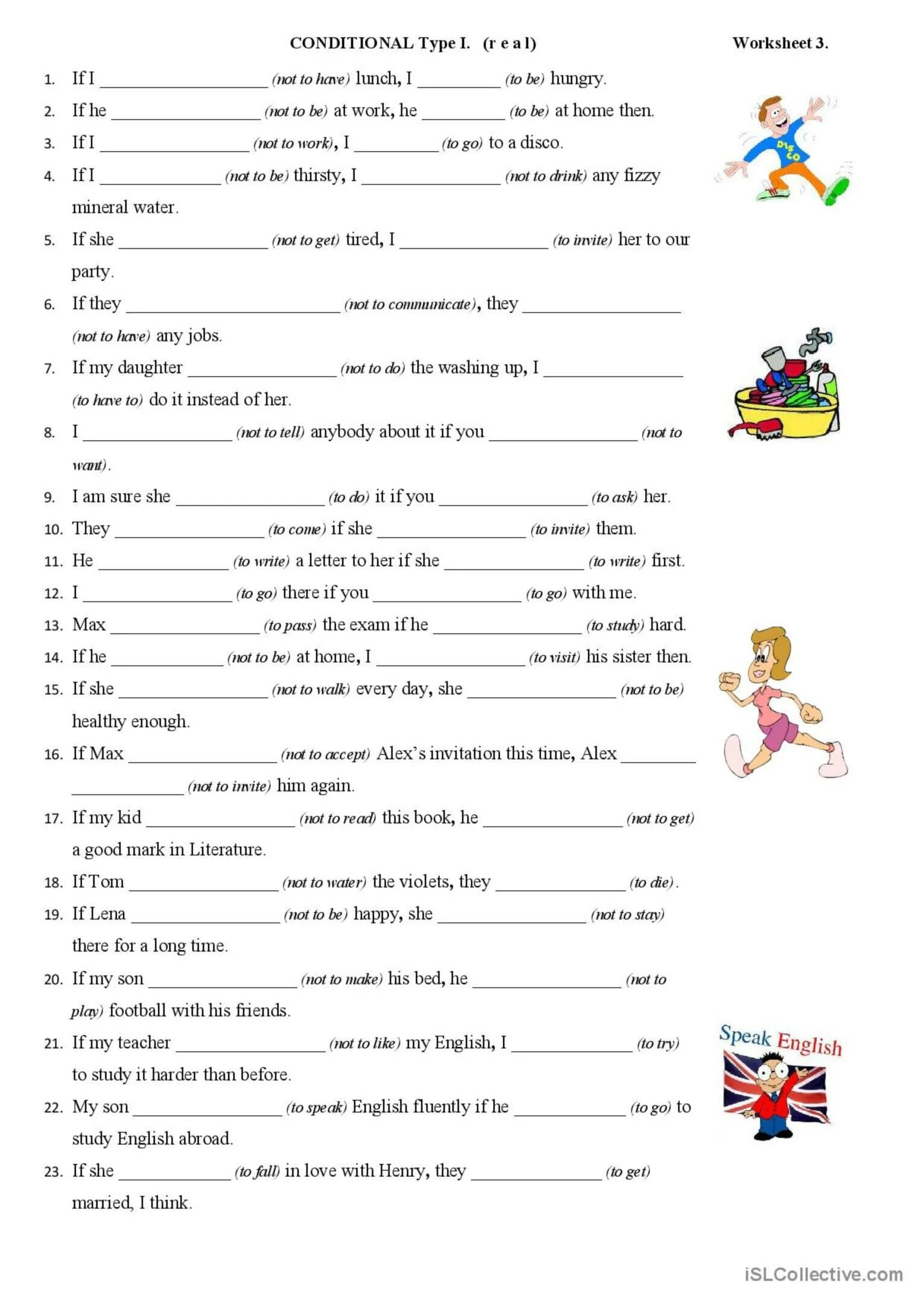 Conditionals 1 3 worksheet