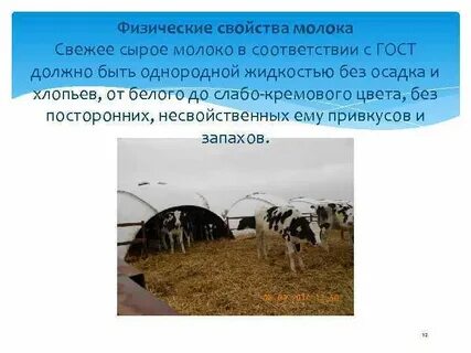 Физические свойства молока