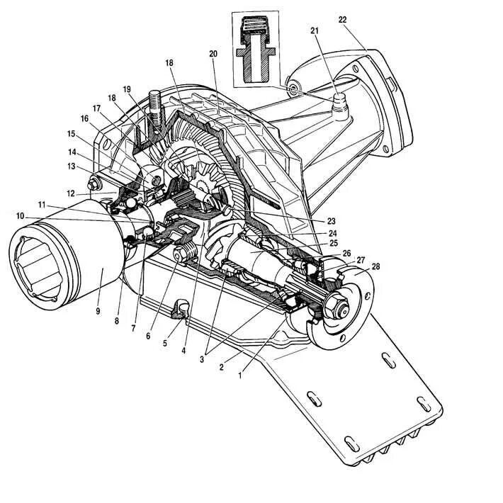 Rear axle gear device (Chevrolet Niva 1 2002-2016: Transmission: Transfer case)