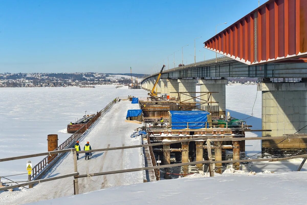 Нов перми пермского края. Чусовской мост Пермь. Новый Пермский Чусовской мост. Чусовской мост стройка. Строительство Чусовского моста в Перми.