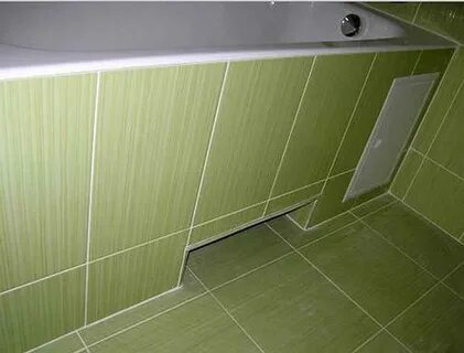 Экран ванны из плитки с люком