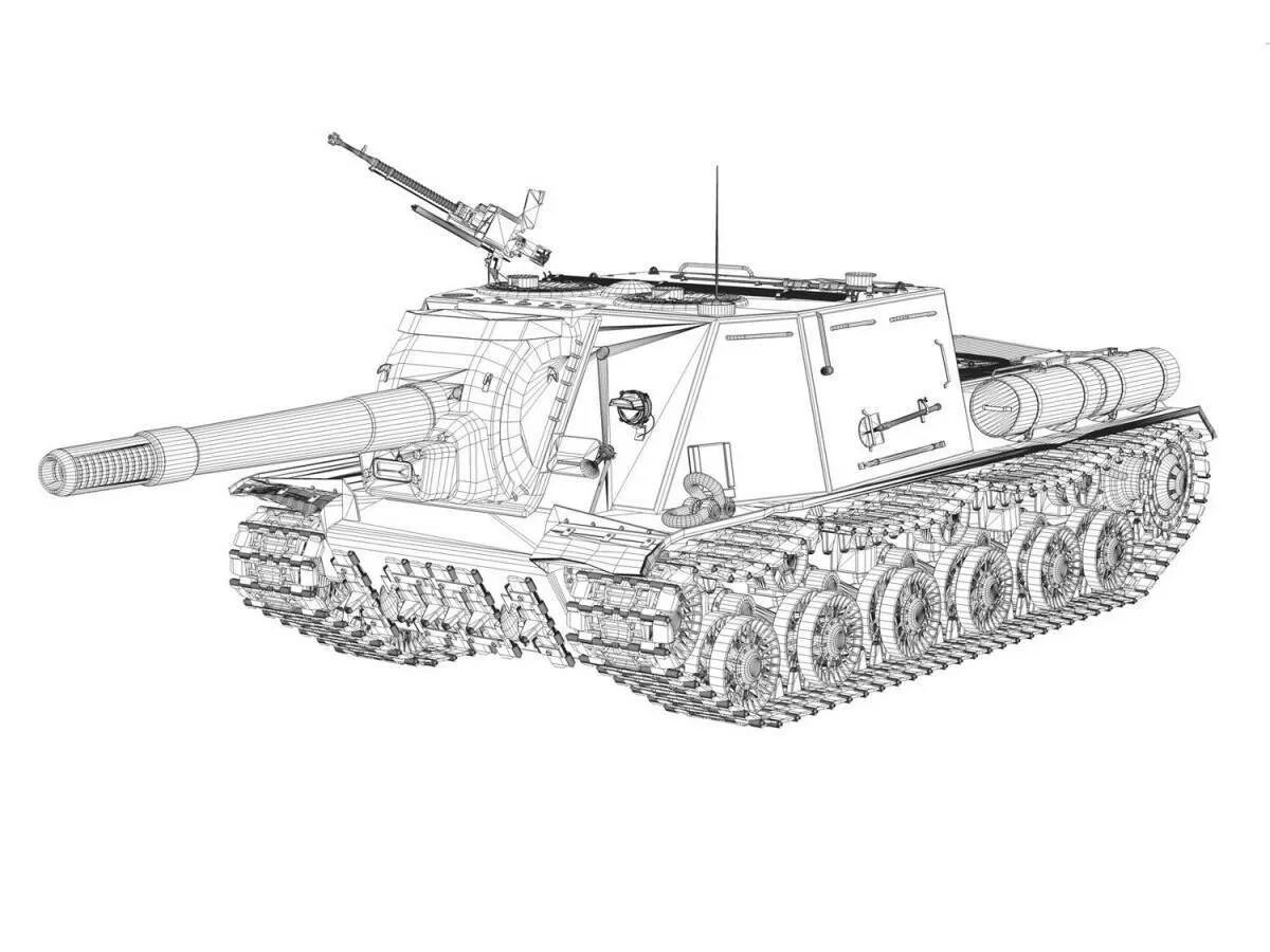 ИСУ-152. Раскраска танк ИСУ 152 зверобой. Раскраски танков ИСУ 152. Рисунок танка ИСУ 152. Ису раскраска