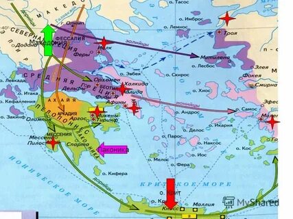Контурная карта эгейский мир