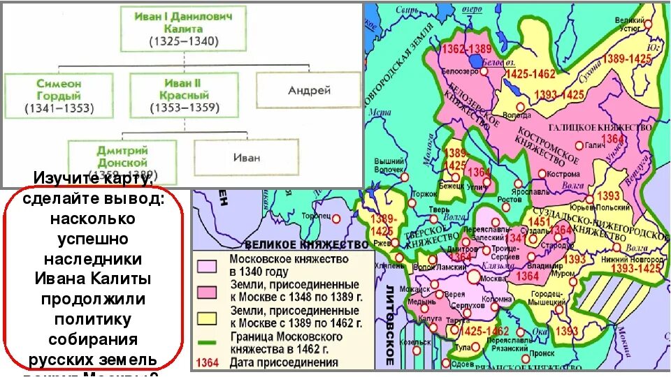 Политический центр 12 века северо восточной. Присоединения к Москве при Иване Калите. Объединение русских земель вокруг Москвы при Иване Калите. Карта Московского княжества при Иване 3.