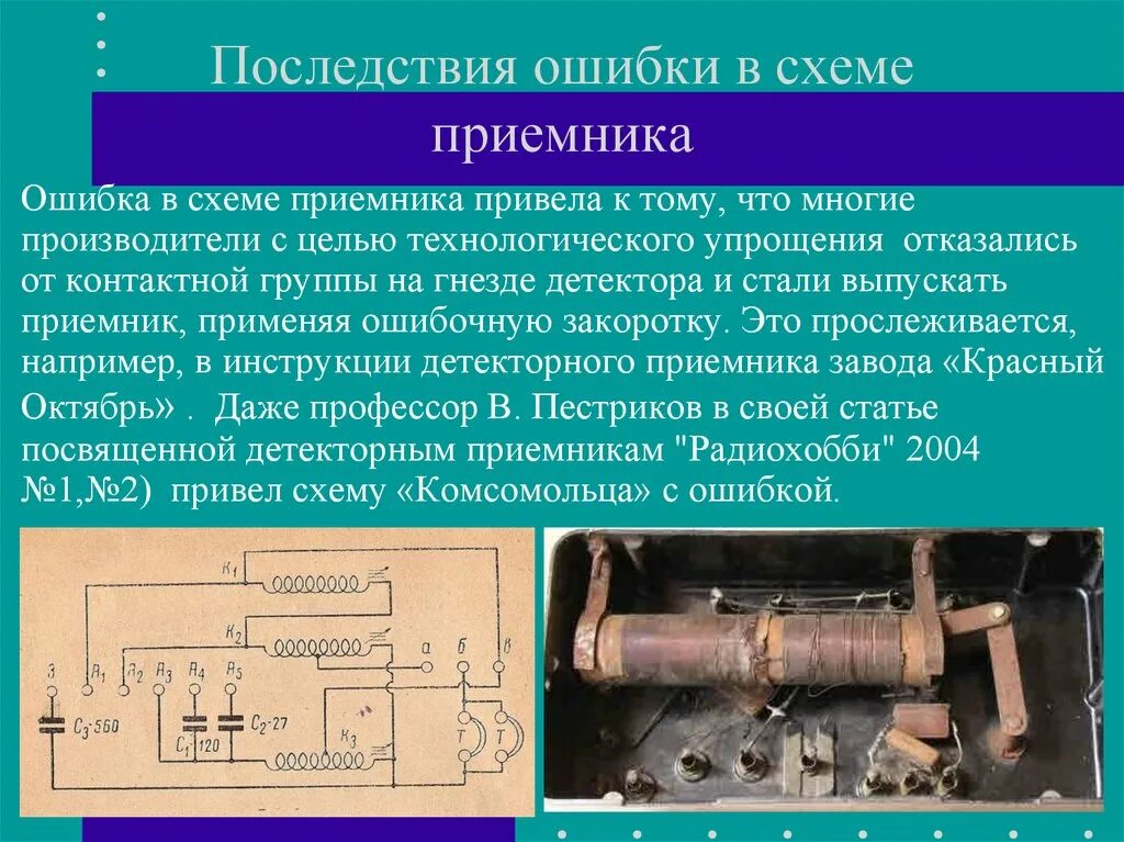 Детектор стали. Детекторный радиоприемник. Детекторный приемник презентация. Неисправности приёмника. Громкоговорящий детекторный приемник.