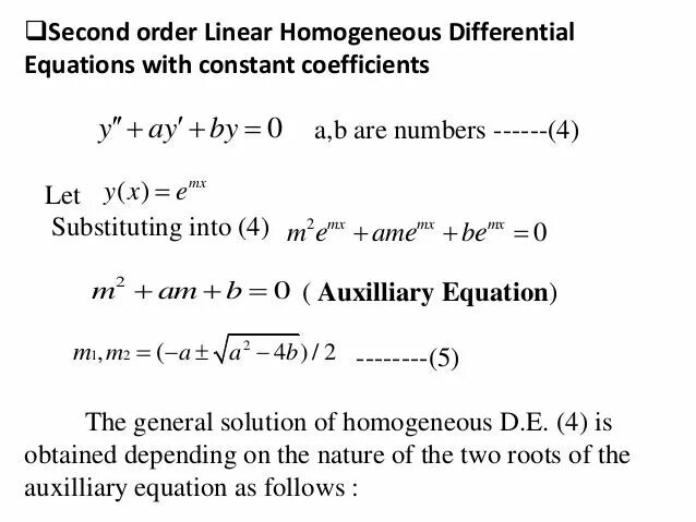 Non order. Homogeneous Differential equation. Homogeneous Linear equations. Non Linear second order Differential equation. Differential equation System.