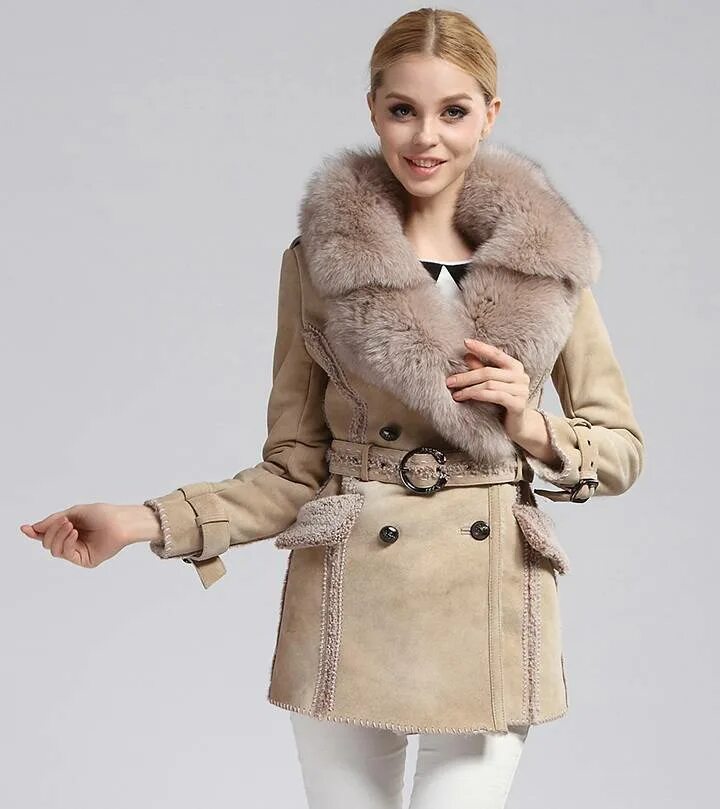 Women Genuine Sheepskin Shearling Jacket Women Fur Coat - Etsy Shearling jacket 