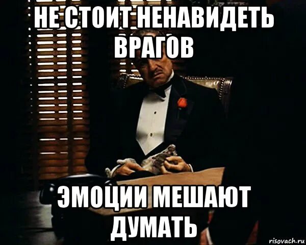 Ненавижу думать. Эмоции мешают. не стоит ненавидеть врагов эмоции мешают думать. не не видел. ненавидеть.