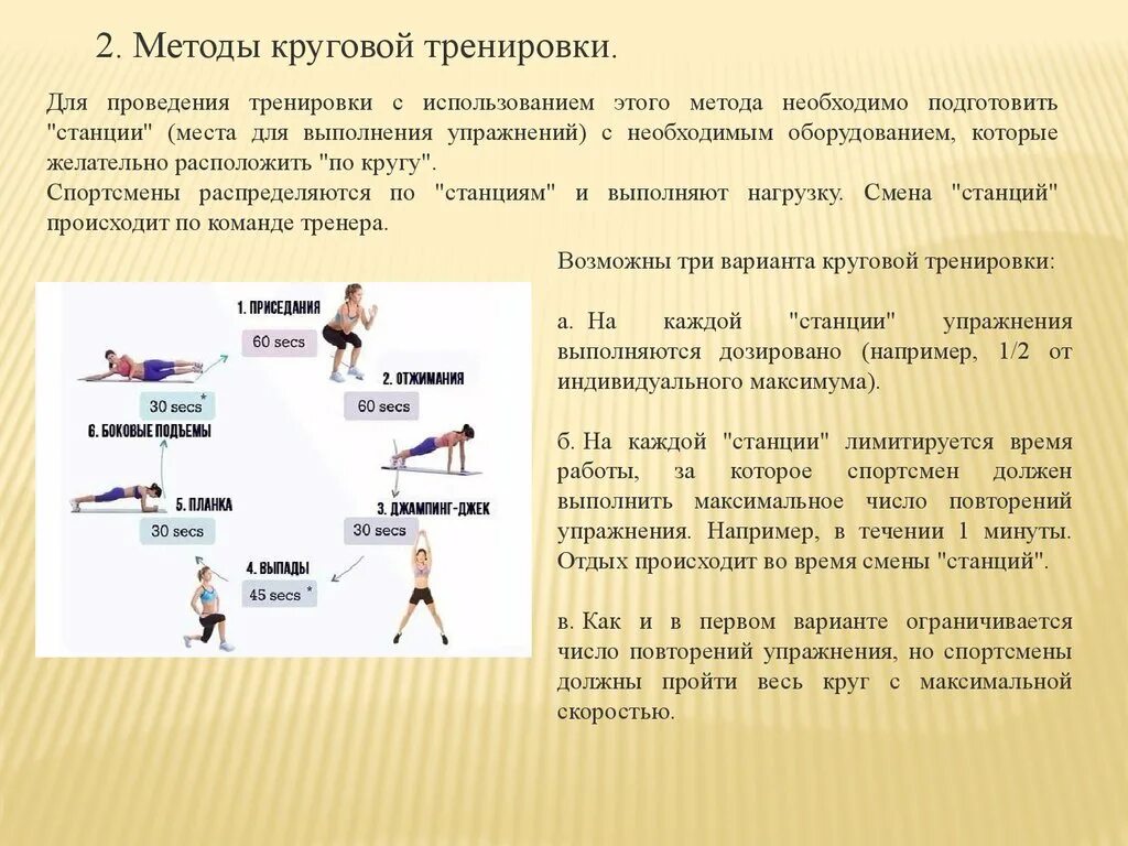 Метод круговой тренировки. Методы проведения упражнений. Метод круговой тренировки на скорость. Дистанционное ведение тренировок. Комплекс упражнений с использованием метода круговой тренировки